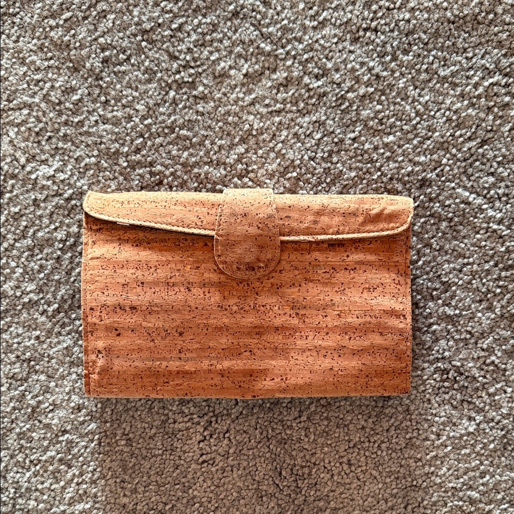 J. Crew Tan Cork Clutch